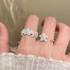 Zircon dripping oil colored flower opening ring exquisite fashion temperament ring fresh and versatile advanced sense index finger ring
