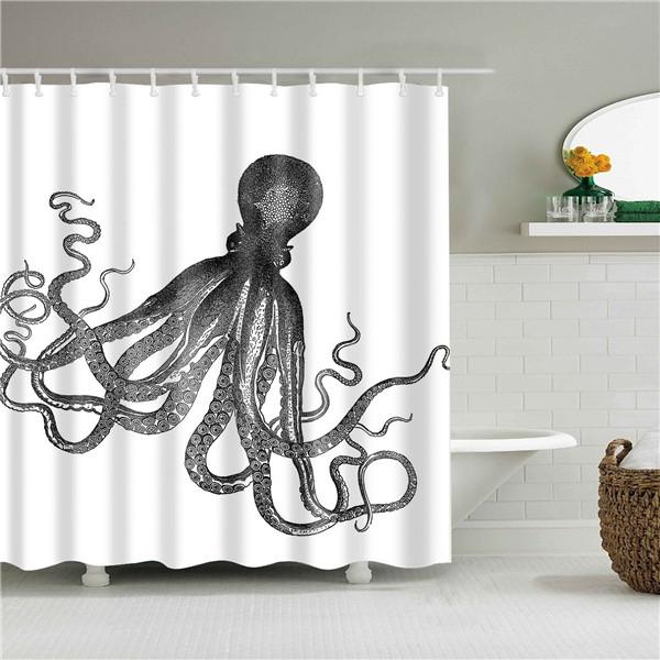 Animals Elephant Shark Octopus Deer Shower Curtains Bathroom Waterproof Polyester Curtain for Bathroom Shower
