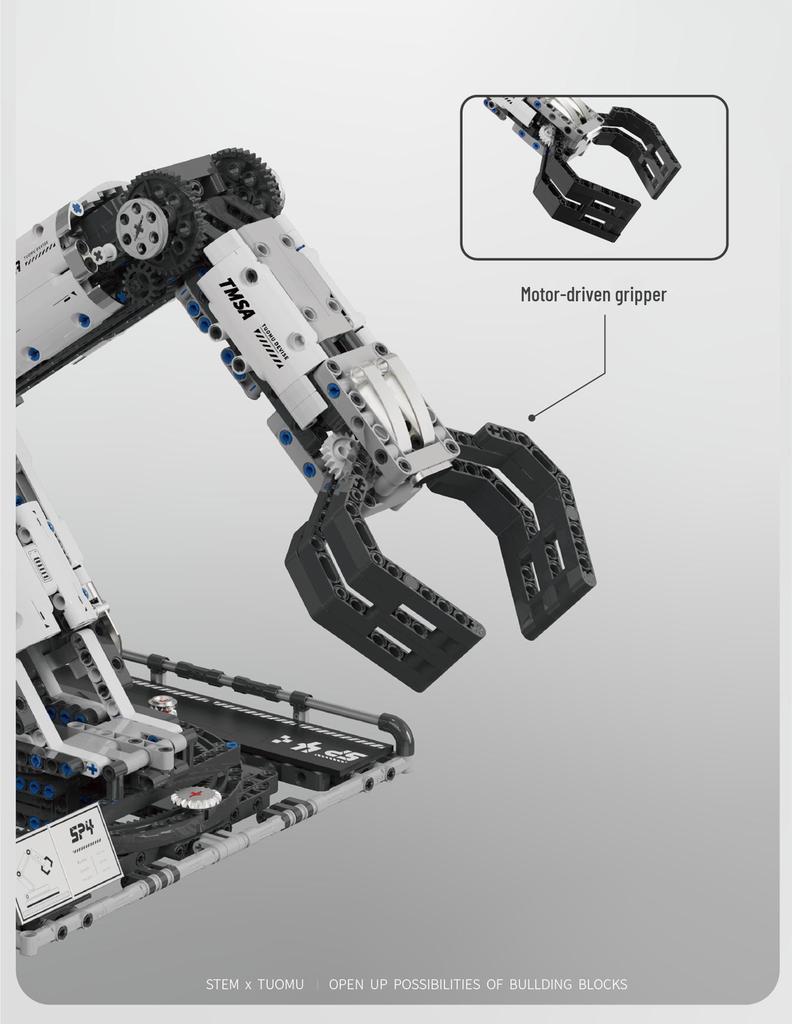 Takmu T2007 Programmable Robot: Remote Control Mechanical Arm Building Block Toy