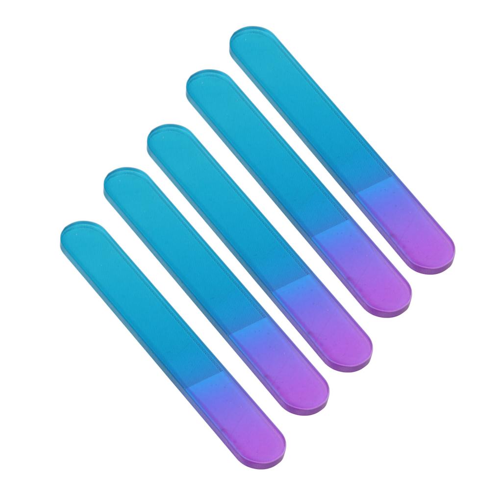 5Pcs Glass Fingernail Files Double Sided Physical Polishing Safe Simple Glass Nail File with Cases