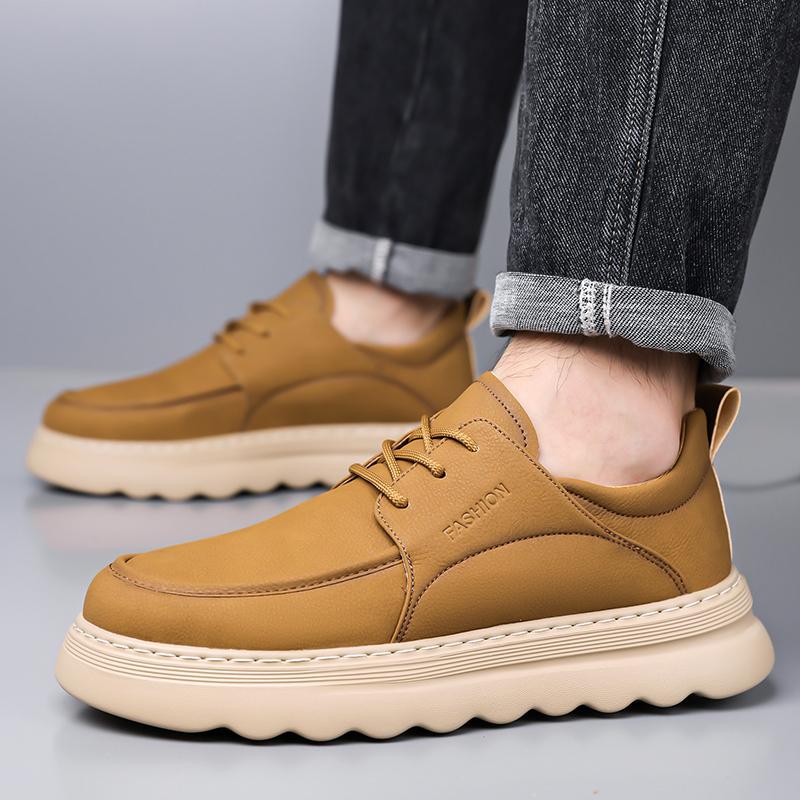 Men's New Leather Casual Shoes Comfortable Men's Sneakers Non-Slip Skate Shoes Minimalist Comfort Sneakers Walking Shoes