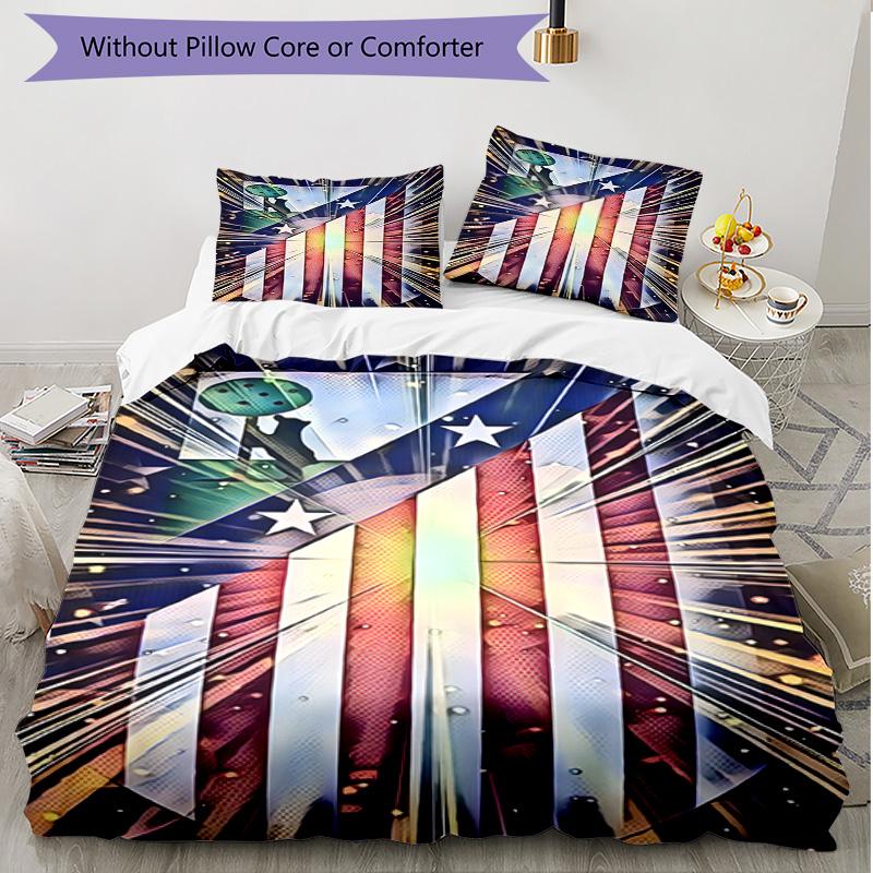 3pcs Duvet Cover Set (1*Duvet Cover + 2*Pillowcase, Without Core), football club Print Soft All‑Season Bedding Set, Home Bedroom Decor Gift