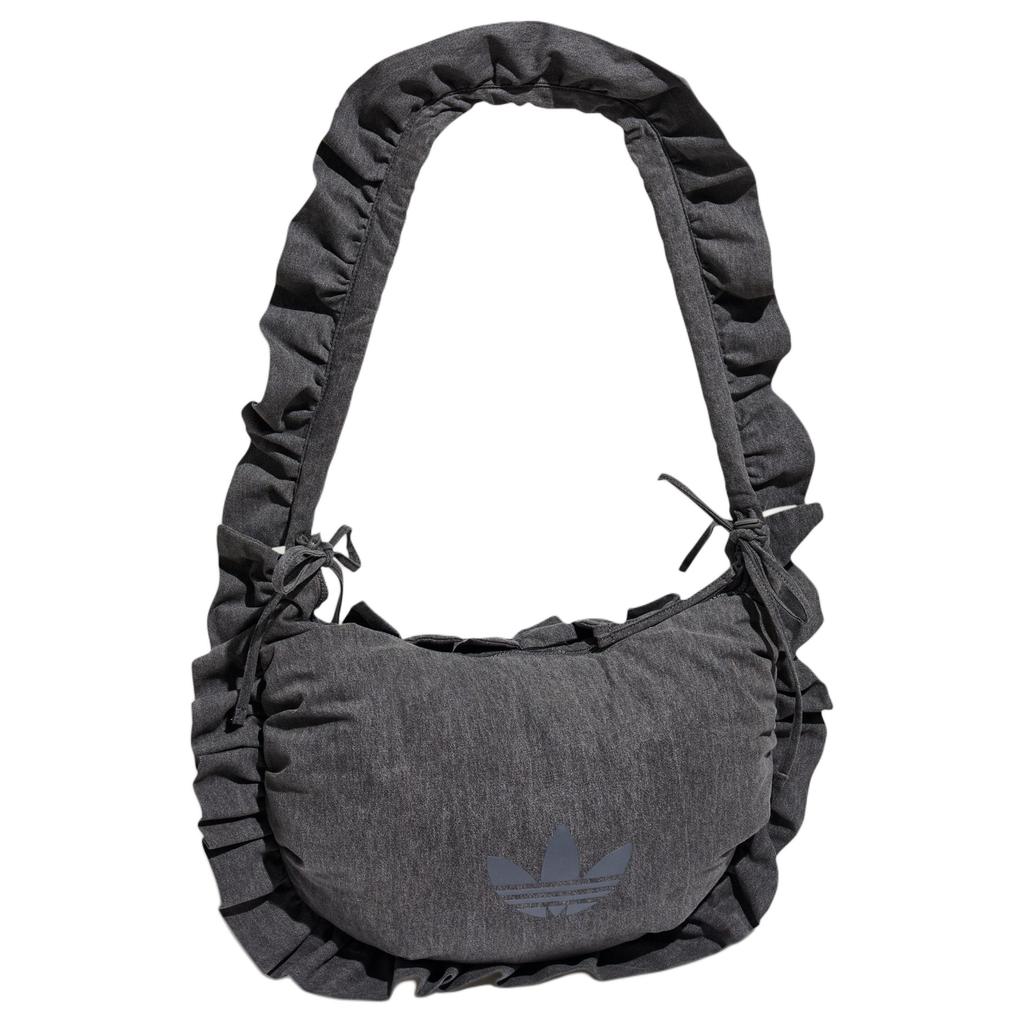 Adidas Originals RUFFLE Twill Handbag, Crossbody Bag Large Women's Charcoal Gray KX7014
