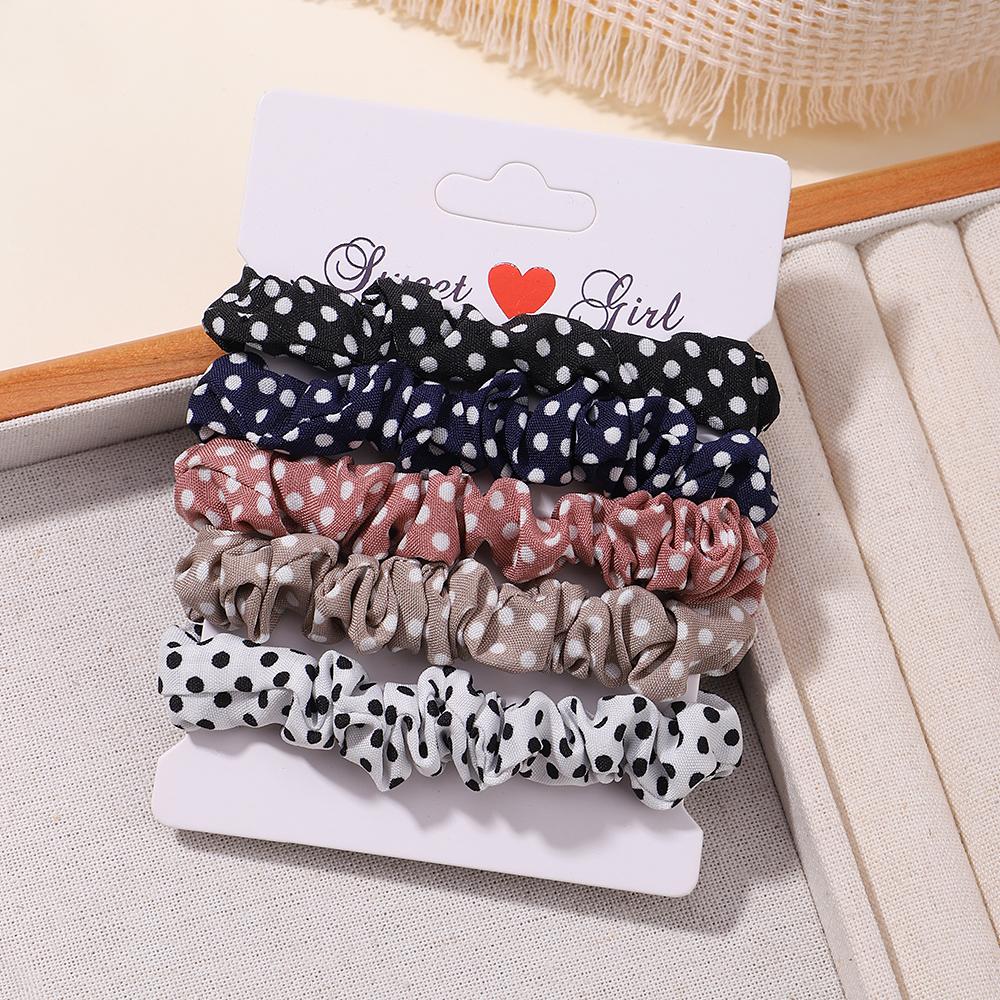 5Pcs/Set Fashion Korean Scrunchies Hairband Print Leopard Scrunchie Set Ladies Elastic Hair Band Headwear Women Hair Accessories
