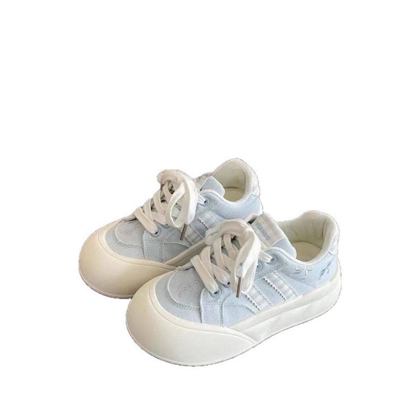 Round head platform casual bread shoes women's new summer thin breathable versatile with skirt white shoes board shoes