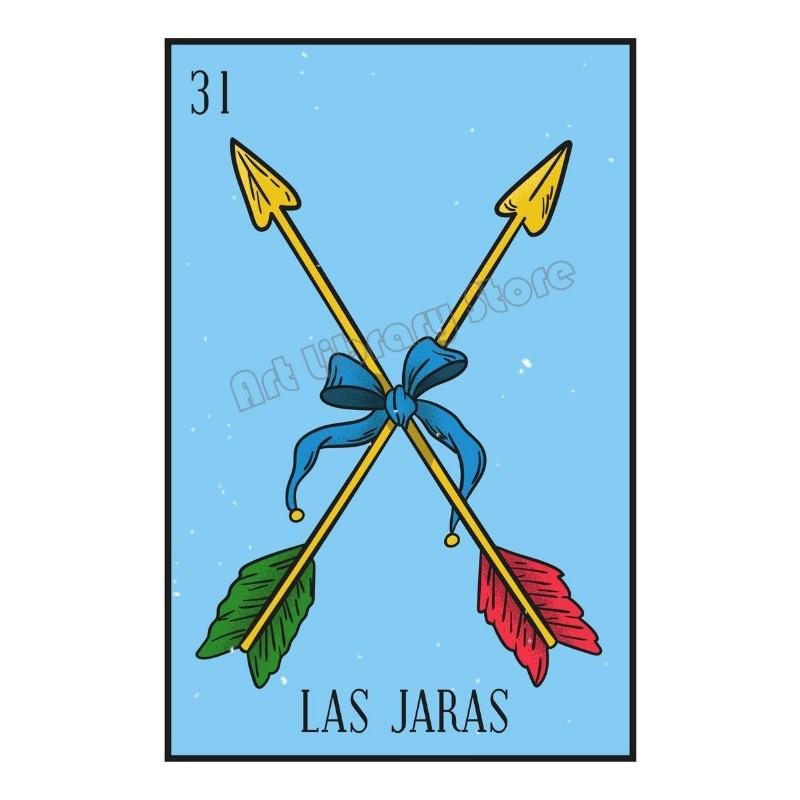 Cartoon Mexican Lottery Hunter Skull Nopal Tarot Card Poster and Prints Canvas Painting Wall Art Pictures Museum Home Decor