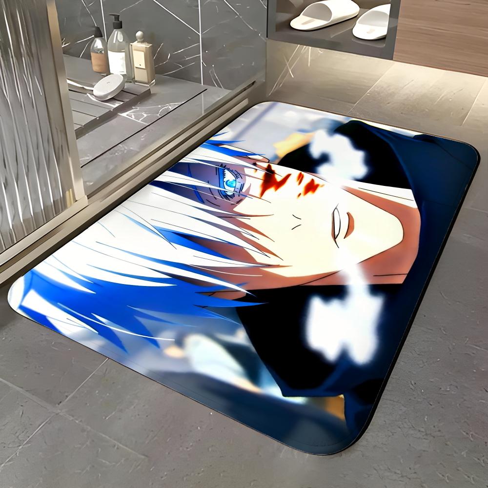 Anime J-Jujutsu Kaisen Floor Mat Soft Flannel Entrance Door Mat Non Slip Absorbent Bathroom Bedroom Floor Rug