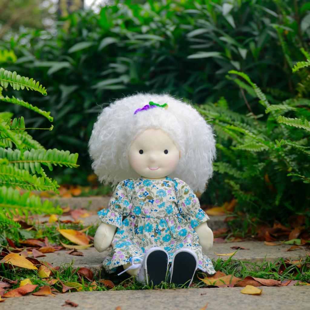 BlissfulPixie Waldorf Handmade Kaja Cute Plush Girl Perfect for Kids Doll, Doll, 30cm, Soft, Doll,