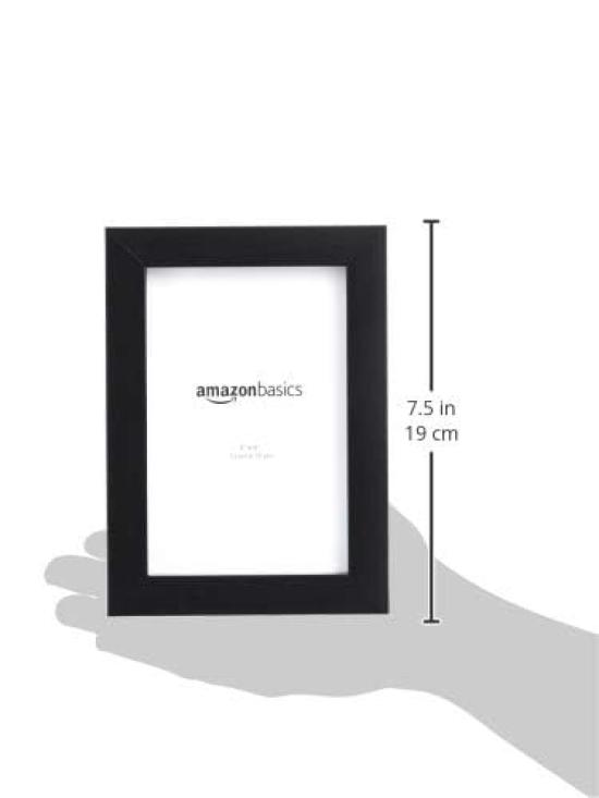 Amazon Basics Rectangular Photo Postcard Set of L x W cm Frames, Size, Black, 5, 15.2 10.2