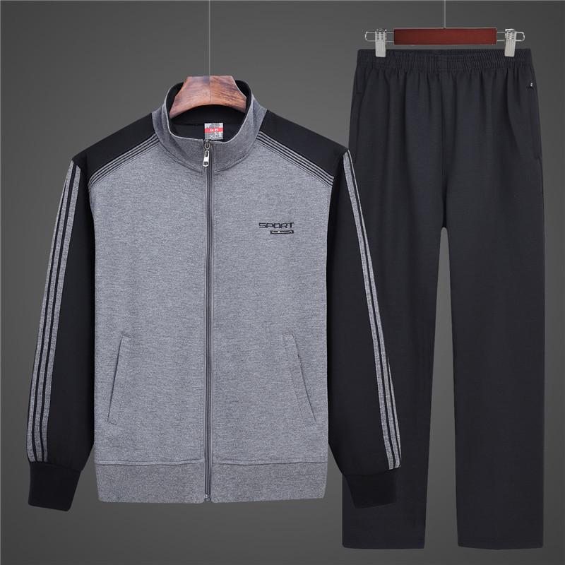 Men's Spring and Autumn Sports Suit for Middle-aged and Elderly – Grandpa Casual Two-Piece Set