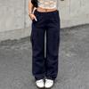 Women's Solid Color High Waist Slim Fit Loose Sports Casual Workwear Trousers