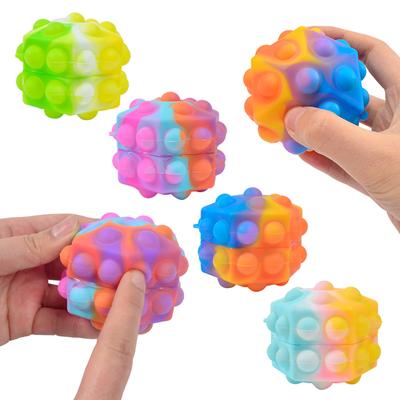 2023 Decompression Finger Bubble Ball Rainbow Ball Push Bubble Antistress Decompression Toys Squeeze 3D Elastic Ball Stress Relief Sensory Toy Gift