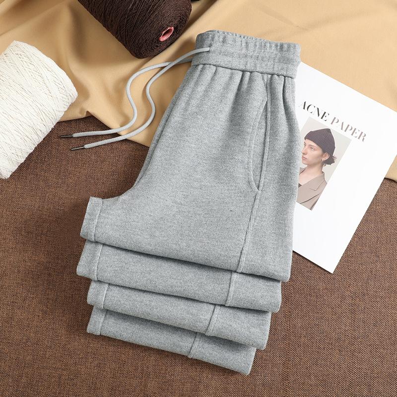 DIMANAF 2025 Autumn Winter Plus Size Women Pants Knitted Lady Long Pants Oversized Loose Casual Bottoms Thick