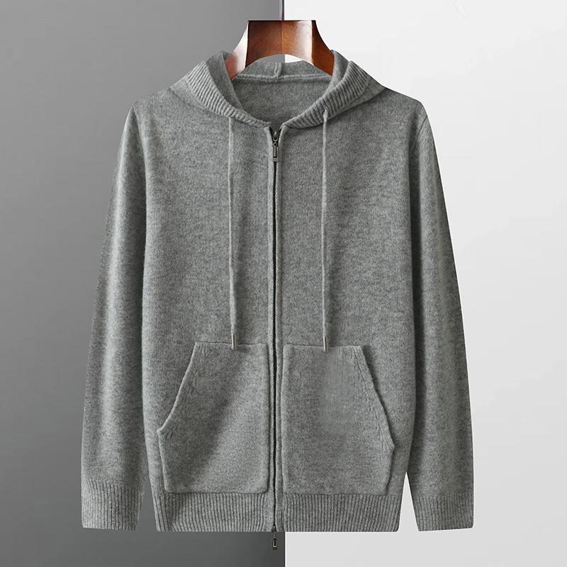 Autumn/Winter 100% Pure Wool Cardigan, Men`S