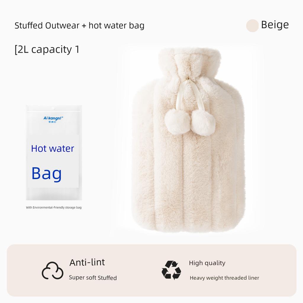 Plush Hot Water Bottle, Water-Filled Warm Water Bag, Special Thickened Explosion-Proof Heating Pad for Hands and Feet, Warming Bed Artifact, 2025 New