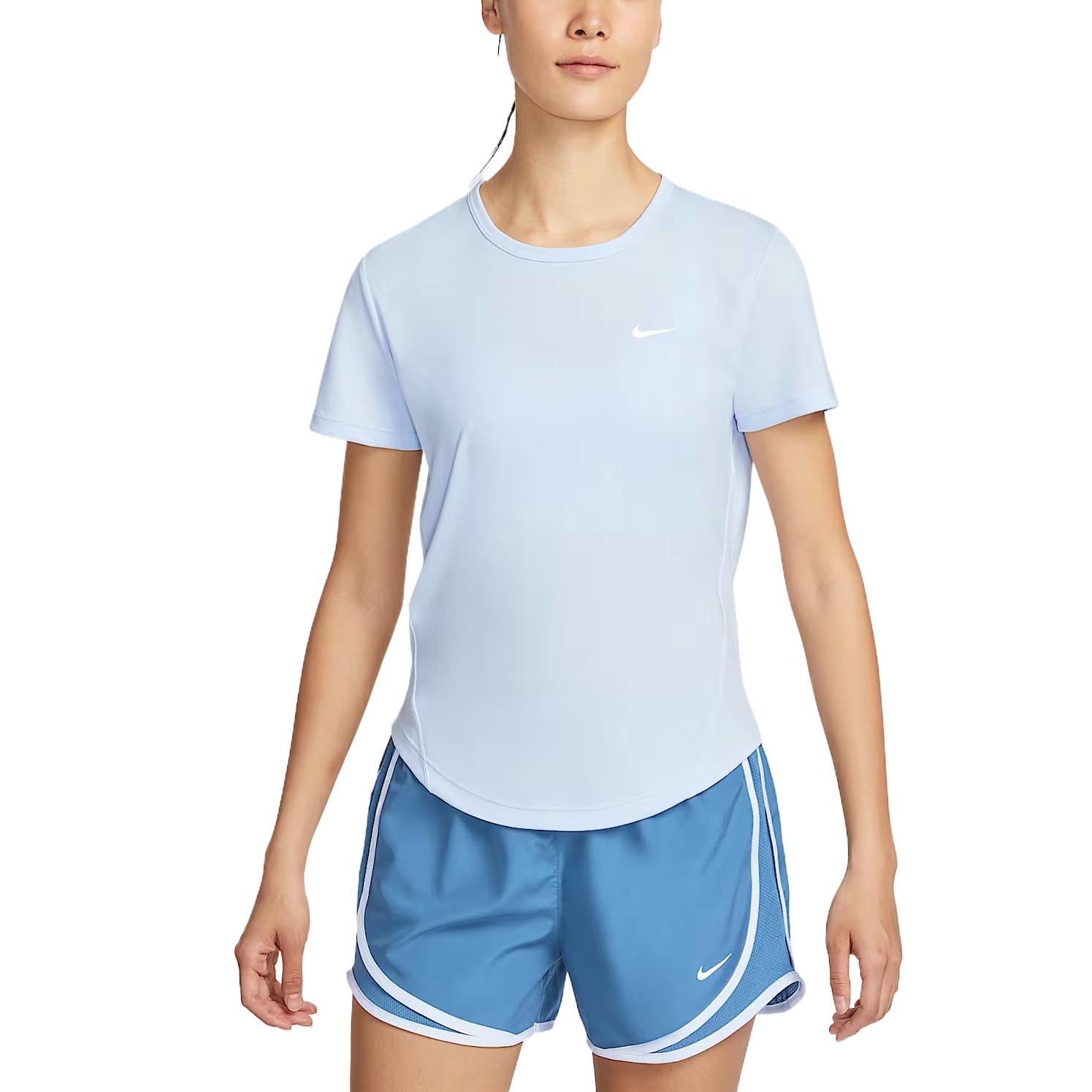 

Nike Dri-Fit Tempo Удобная Модная Простая Универсальная Однотонная Футболка с Коротким Рукавом Женские Топы Светло-Голубой HQ0649423 M