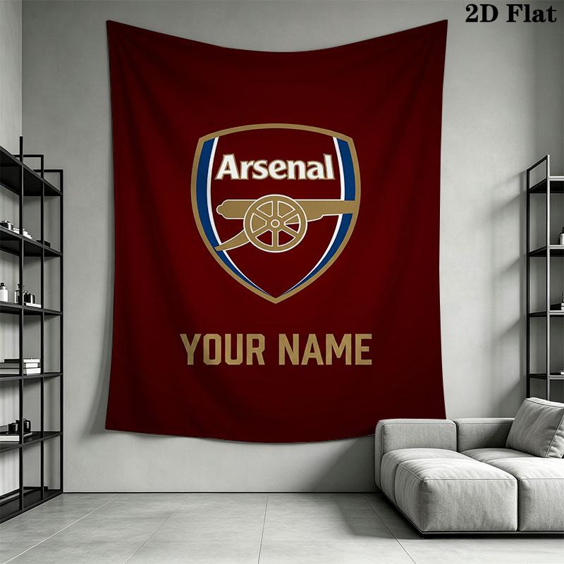 Custom Arsenal F.C Wall Hanging Printed Fabric Blanket Decorative Tapestries for Bedroom Living Room Home Decor