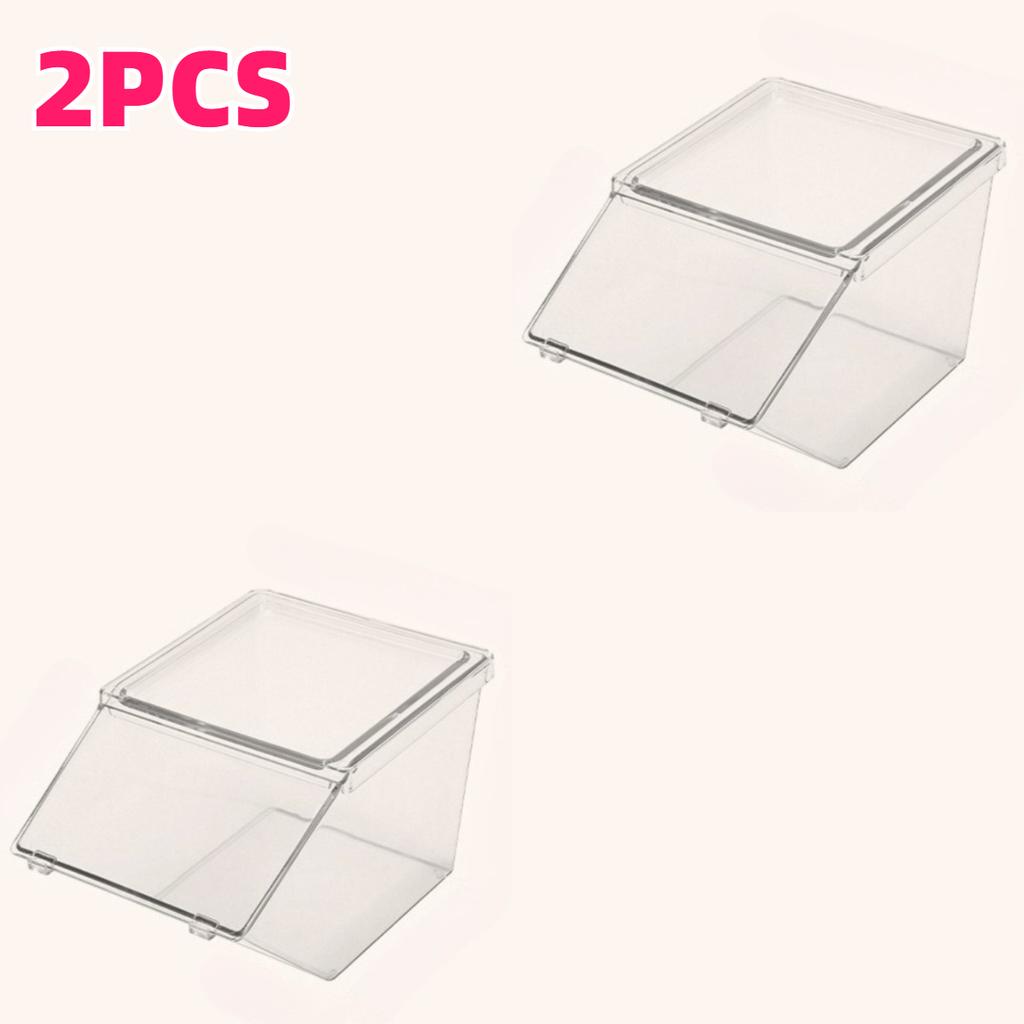 2/4pcs Transparent Plastic Coffee Capsule Holder with Lid Tea Bags Organizer Stackable Food Storage Box for Cabinet Dining Room