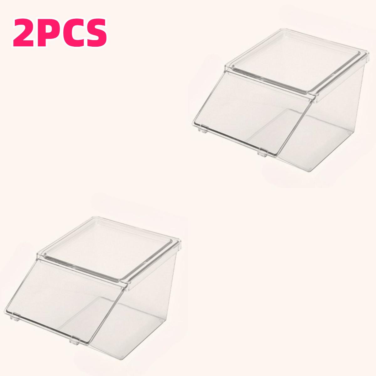 

2/4pcs Transparent Plastic Coffee Capsule Holder with Lid Tea Bags Organizer Stackable Food Storage Box for Cabinet Dining Room