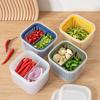 2PCS PP Vegetable Fruit Storage Container 2 Compartments Fridge Storage Organizer  Home Storage