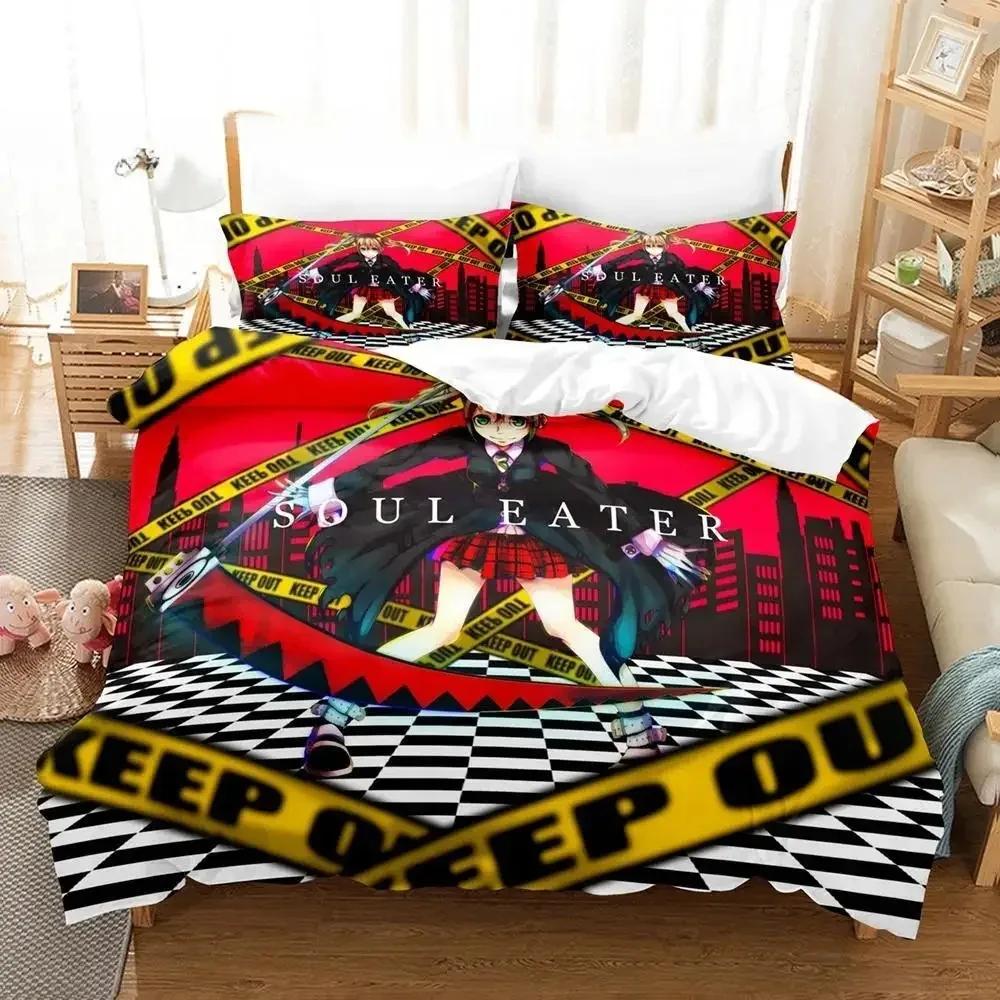 Nové 3D Kreslené povlečení Soul Eater Jednolůžkové Twin Full Queen King Size Ložní souprava Dospělý Dítě Ložnice Sady povlaků na přikrývky Domácí textil