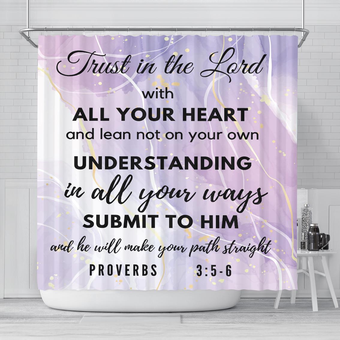 

Занавеска для душа Trust in The Lord — 72x72 дюйма с 12 крючками