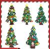 DIY Felt Christmas Tree Wall Hanging Artificial Xmas Tree with Santa Claus Snowflakes Ornament New Year Party Supplies Gift