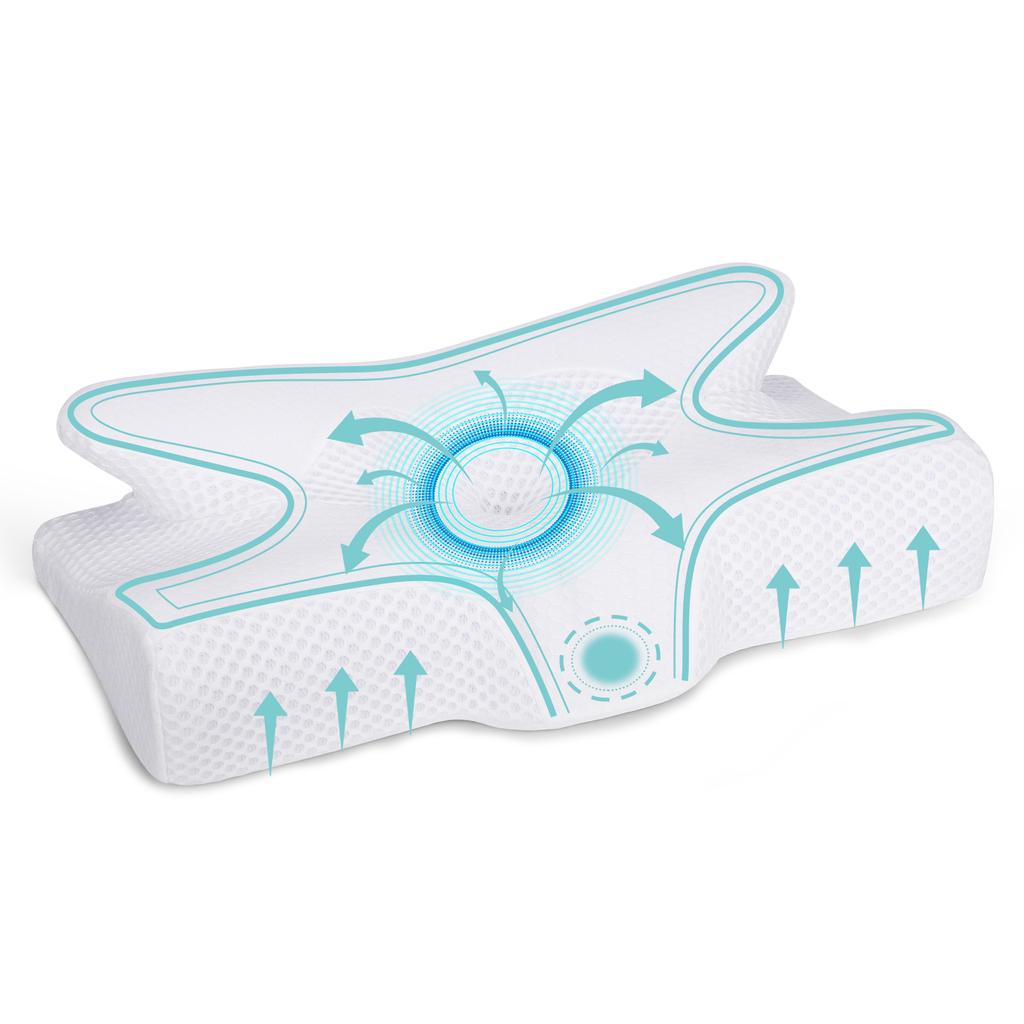 Ergonomic Orthopedic Neck Support Pillow Contour Memory Foam Pillow Cervical Pillow for Neck Pain Relief