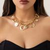 Geometry Multilayer Necklace Fashion Cowboy Cowgirl Choker Luxury Metal Collarbone Chain  Gift