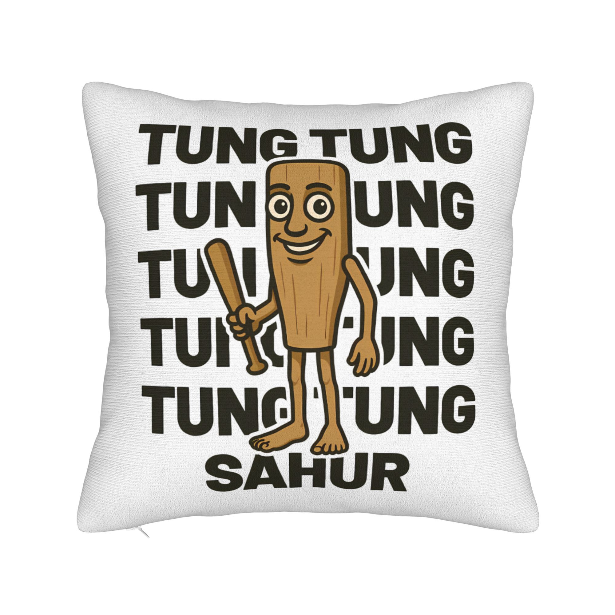 Funny Breakfast Time Pillow Cover, Playful Food And Wake-Up Design Cushion Case For Living Room Bedroom Home Decor Gift Peach skin 18*18(CM)-1Pcs