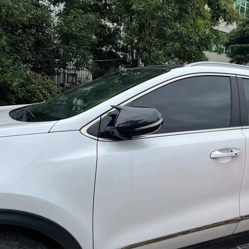 Para Kia Sportage KX5 2016-2019 Adesivo de carro Espelho retrovisor lateral Capa de asa Tampa externa da porta Capa de visão traseira Guarnição de fibra de carbono