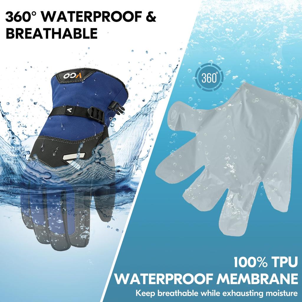 or or 3M Thinsulate insulation C120 with cotton Temless winter work waterproof and Cowhide leather gloves for freezer snow and 1 pair GA7760FLWP