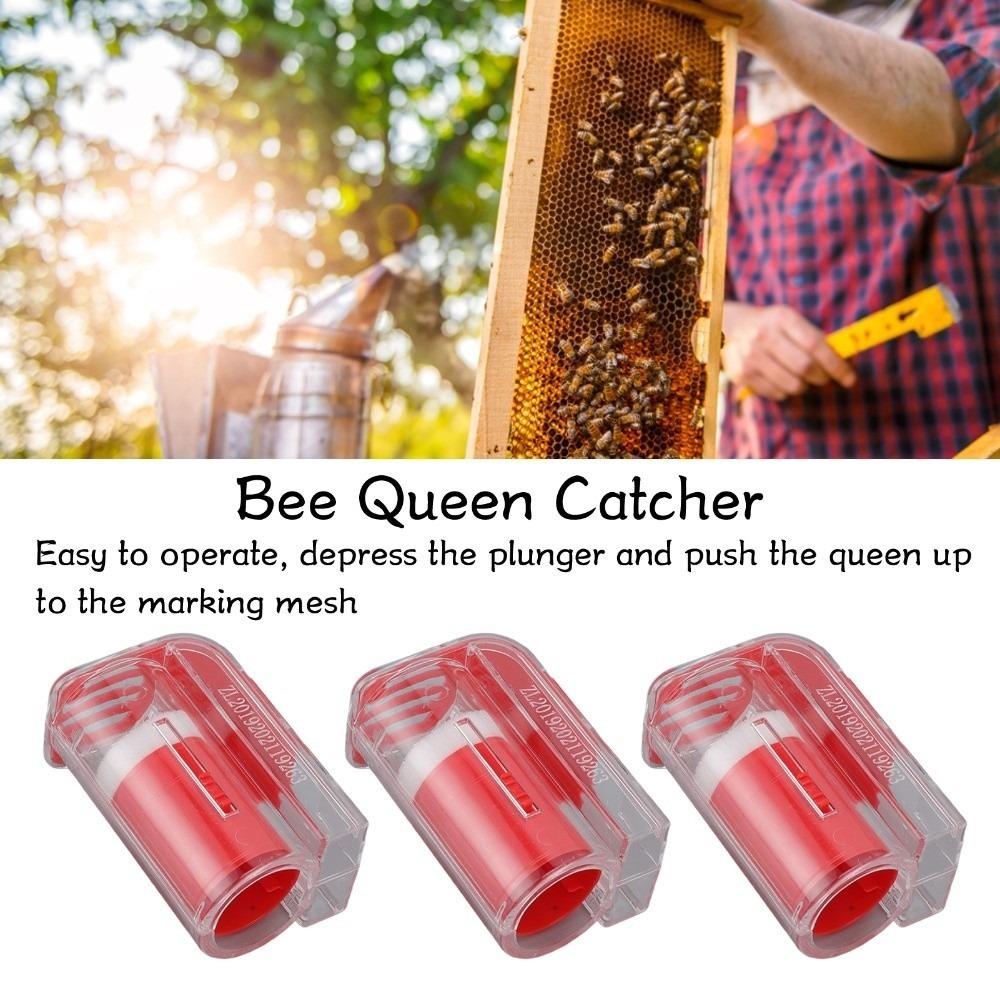 

3Pcs Durable Queen Bee Marking Cage Plastic Bee Queen Marking Catcher Capturing Queen Bees червоний