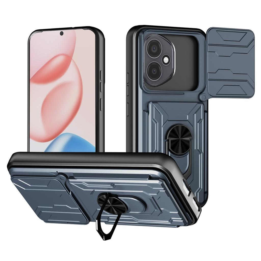 Für Honor 400 5G (Global) Hülle PC+TPU mit Ständer Handy-Rückseite mit Kameraschieber