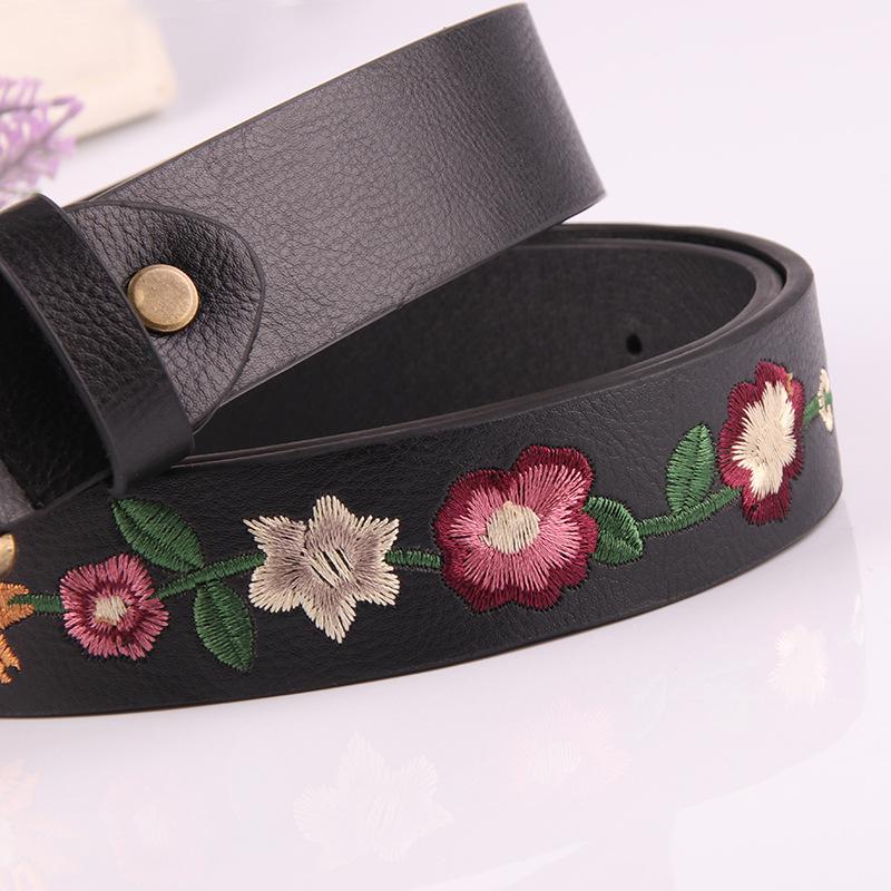 New embroidered flower decoration women's belt, retro belt fashion women, classical Chinese style skirt