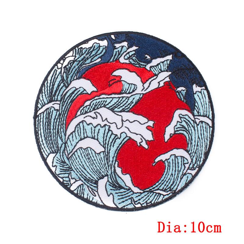 Punk Heart Embroidery Patch Iron On Patches For Clothing Thermoadhesive Patches On Clothes Waves Applique/Patches On Clothes