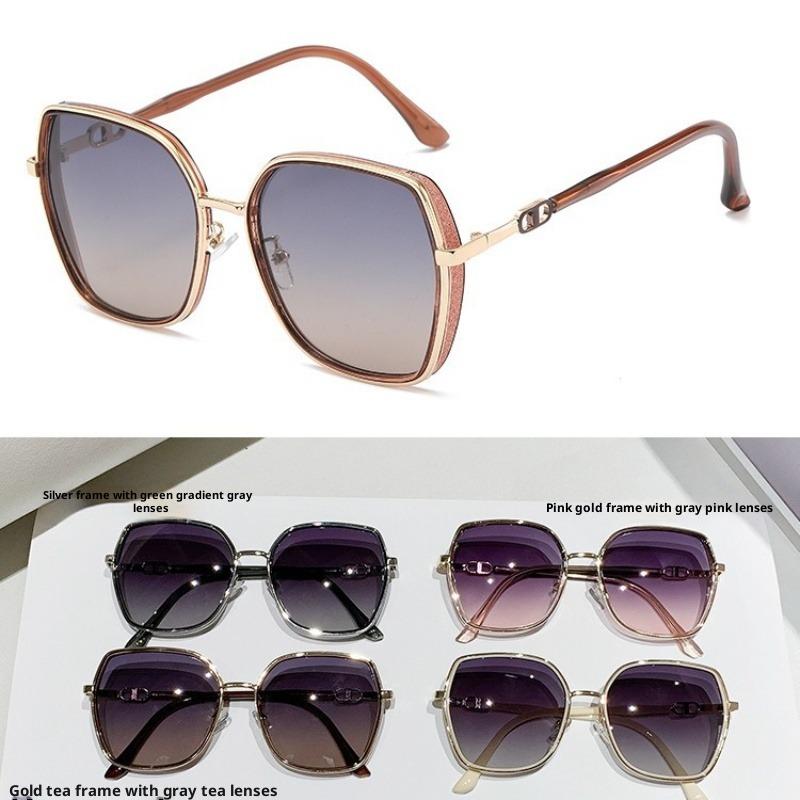 Stylish and Versatile Sunglasses for Women, UV Protection, Large Frame, High-end Sunglasses