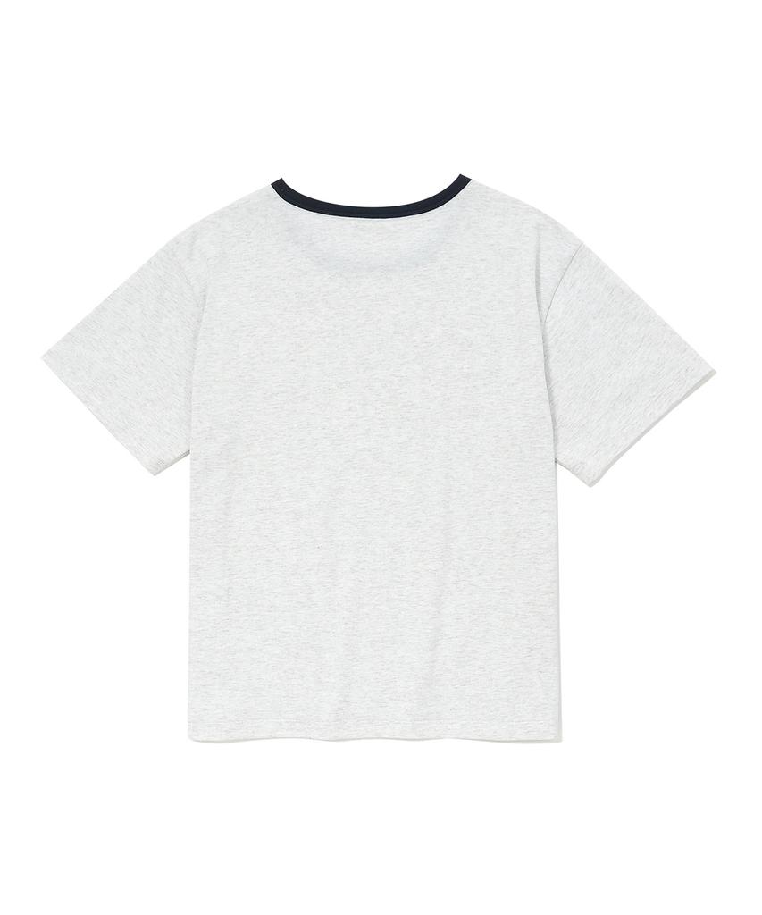 KULTE Round Landscape Women Ringer T-Shirt L.Melange