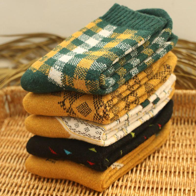 

5 пар мягких женских носков с мультяшным принтом, чулки до середины икры 5 pairs