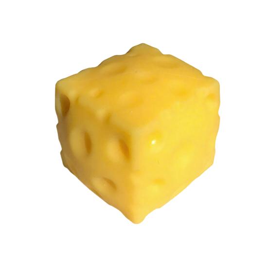 Žlutá sýrová mačkací hračka Úleva od stresu Kostka sýra Fidget hračka Relaxace Pomůcka pro soustředění Simulovaná sýrová senzorická hračka Měkká TPR stresová koule