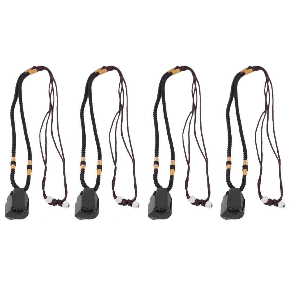4Pcs Adjustable Rope Stone Pillar Pendant Protection Amulet Amulet Pendant Necklace For Women