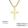 Teamer Crossed Thorns Rose Necklace Stainless Steel Jewelry For Women Men Box Chain Romantic Accessories Gothic Style Gift