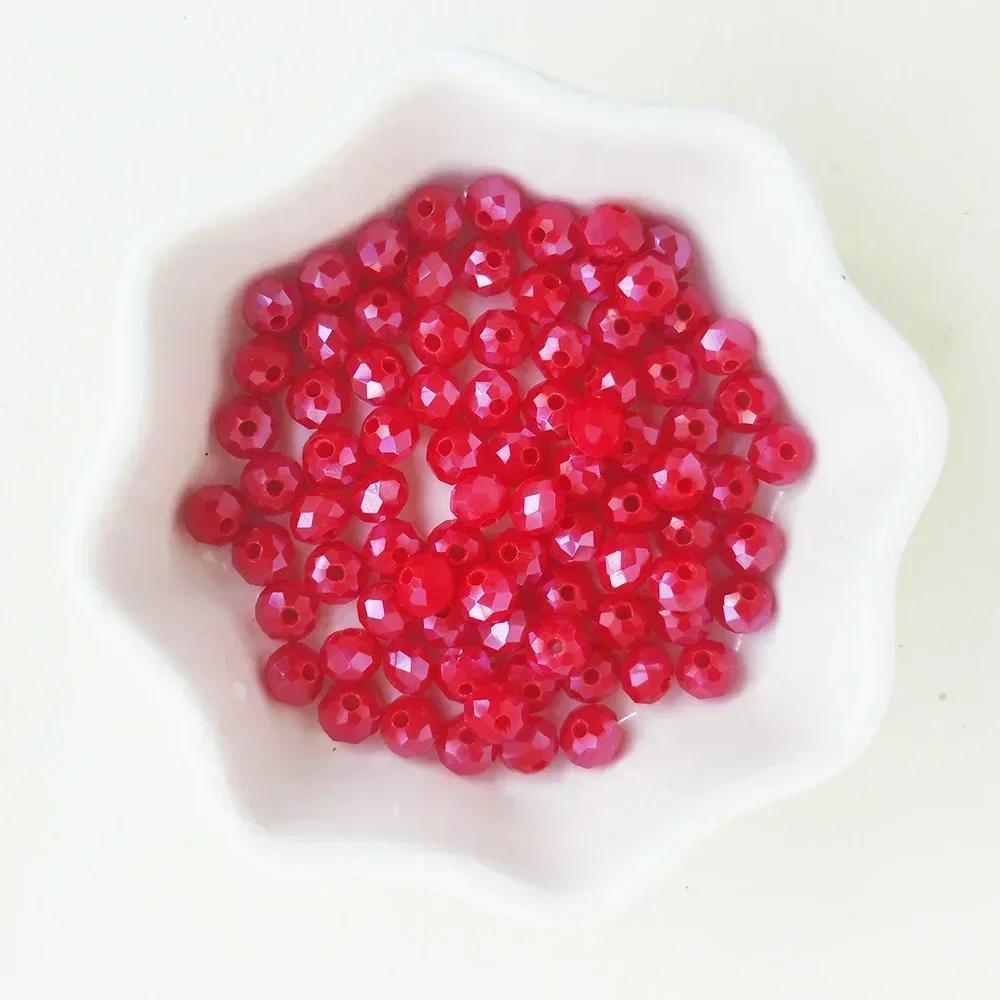 50pcs Translucent Czech Crystal Glass Bead Faceted Colorful Spacer Bead for Jewelry Making DIY Bracelet Necklace Accessories