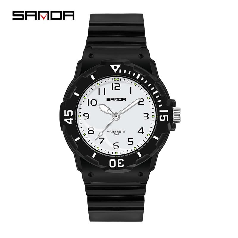 Sanda Fashion Couple Watches: Fresh, Versatile, Waterproof, Night Vision Luminous Style for Men & Women