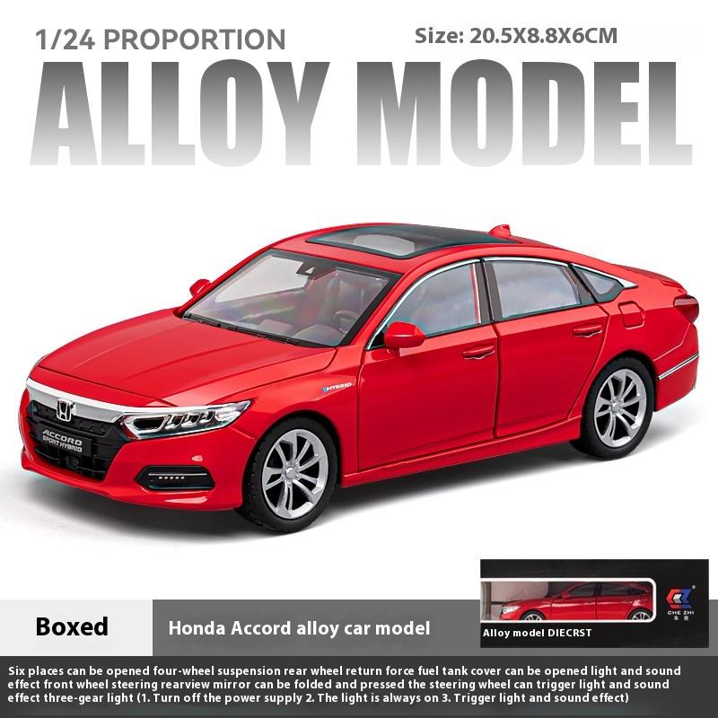 1/24 Scale Honda Accord Limousine Sound & Light Alloy Metal Diecast Car Model Computer Host DIY Product Gift Box for Boyfriend Holiday