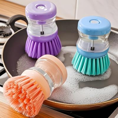 1pc Advanced Kitchen Cleaning Brush with Ergonomic Handle - Soft Bristles for Dishes, Pots, and Outdoor Use , Easy To Clean and Store, Suitable for H