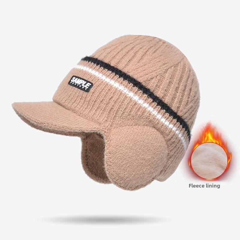 Winter Knit Cap For Men With Ear Flap Acrylic Material Stylish Casual Wear