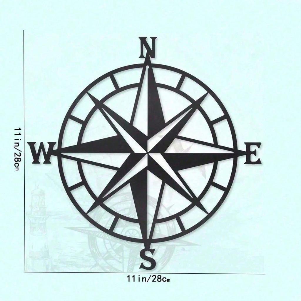 Bussola Nautica Vintage Ottone Decorazione da Parete Timone Nave Arte Metallica Soggiorno Costiero Regalo