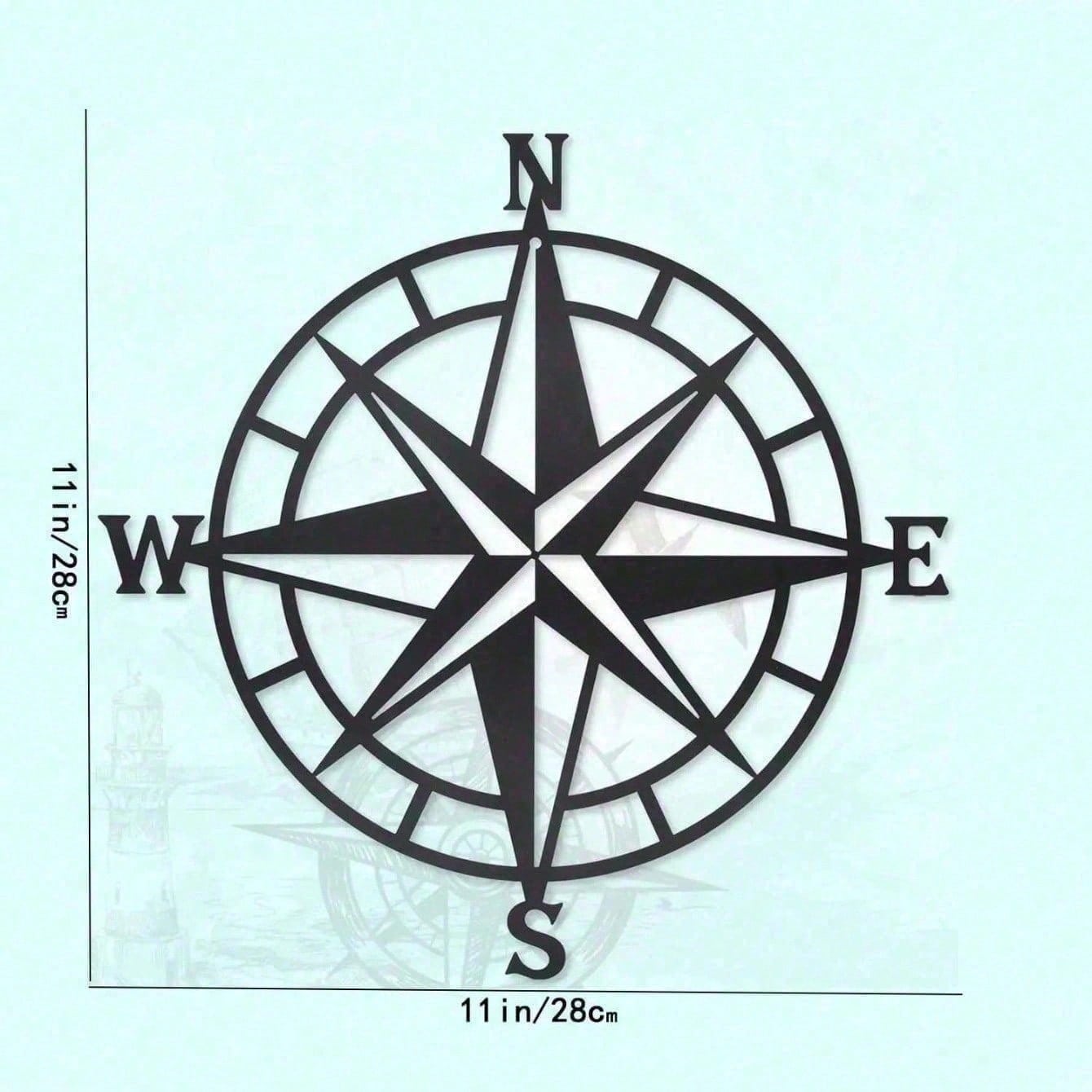 Винтажный морской компас Латунный настенный декор Штурвал Металлическое искусство Прибрежная гостиная Подарок TY2524-11in