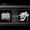 2 Stück Auto-Aromatherapie-Entlüftungsclip, luxuriöser Strass-High-Heel-Handtaschen-Lufterfrischer, Luftauslass-Dekorationsklemme, Auto-Innenzubehör